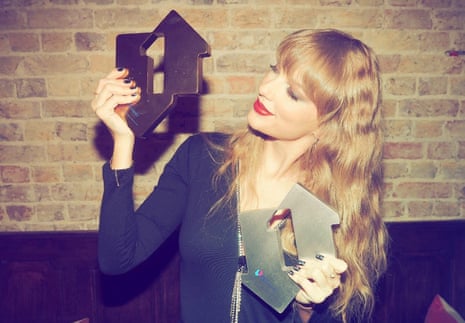 Taylor Swift celebrating her Official Charts double after scoring this week’s No 1 album and single.