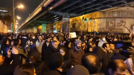 Thousands protest in Tehran as Iran admits shooting down Ukrainian jet – video