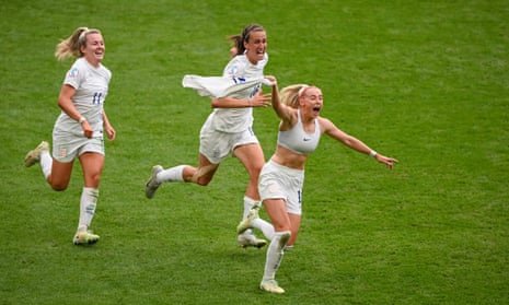 Pure joy and a sports bra: the photo that encapsulates England Women's  Euros win, Lucy Ward