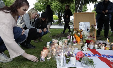 A candlelight vigil for the murdered British tourist Grace Millane at Cathedral Square in Christchurch, New Zealand