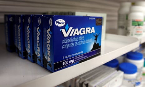 Packets of Viagra on pharmacy shelf