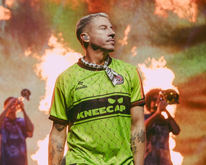 Macklemore’s Free Palestine tour review – a triumph of a show with performances from Hozier, Kneecap and more
