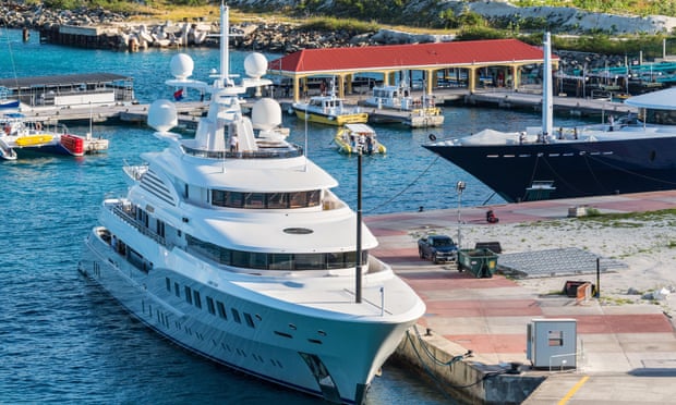 The Axioma moored at the Caribbean island of Saint Martin in 2018