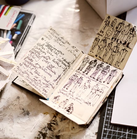 Notebooks with words and sketches