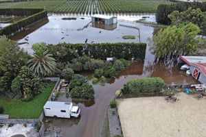 Flooding in paddocks in Meeanee, Napier