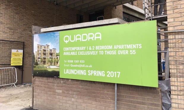 A hoarding for the Quadra development off London Fields, London.
