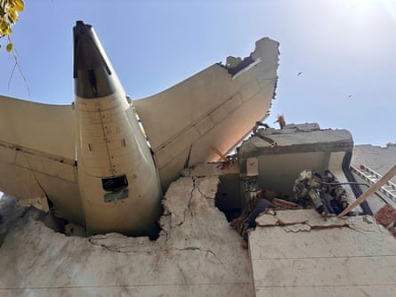 A photo shared by India’s Central Industrial Security Force shows debris from the plane.