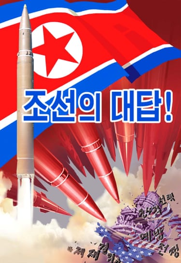 A propaganda poster with loaded imagery reads, ‘Our answer!’