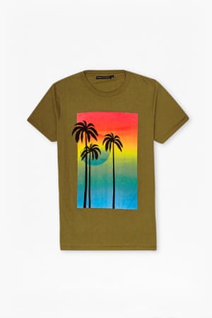 palm tree print t-shirt