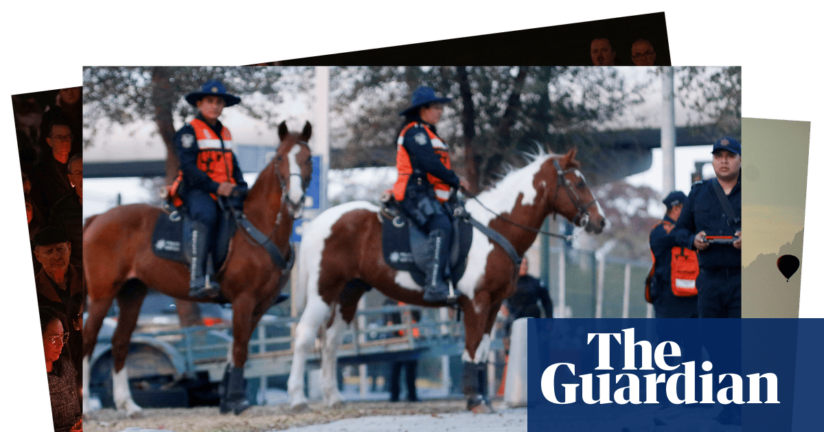 A collapsed highway and robot police dogs: photos of the day