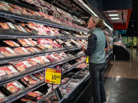 A local shopper searches for meat products on 21 September 2026 at the Market 32 supermarket in South Burlington, Vermont. Grocery prices continued to rise sharply in August and early September due to higher tariffs, energy costs and supply chain issues