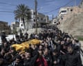 Relatives and residents attend a funeral ceremony in Saksekiye, near Sidon in southern Lebanon, on 28 March 2026, for those who lost their lives in an attack carried out by the Israeli army.
