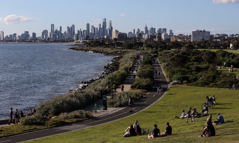 A general view of the city of Melbourne from Elwood Beach