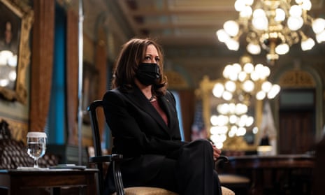 Kamala Harris in her office during an interview with the Los Angeles Times in Washington DC, on 17 December. 