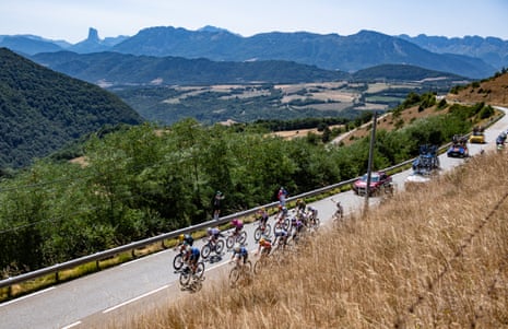 The breakaway pinch Mads Pedersen astatine nan beforehand thrust done nan Alpes during shape 18 from Voiron to Orcieres Merlette.