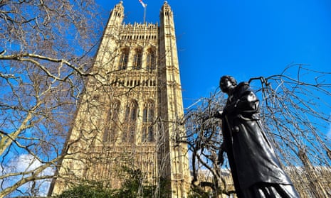 The statue of Emmeline Pankhurst in Victoria Tower Gardens, London