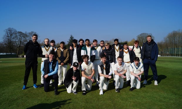 Freddie Flintoff with the team on match day.