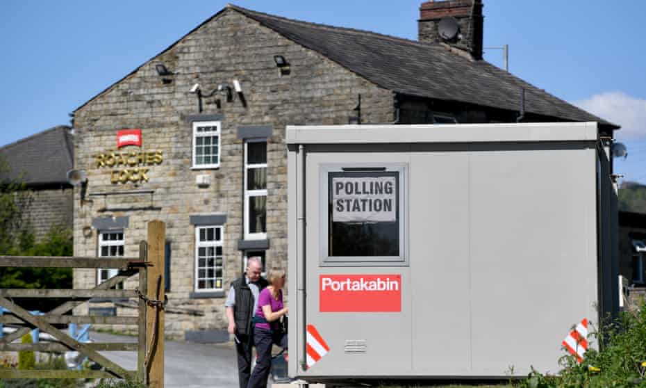 A polling station in Mossley, Tameside.