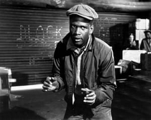 Sidney Poitier in Edge of the City, 1957