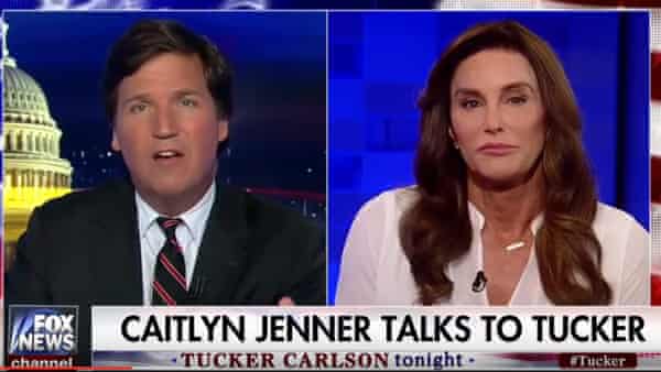 「楽しく、冗談っぽくやっていく」 ... Fox Newsでタッカー・カールソンと話すケイトリン・ジェンナー。