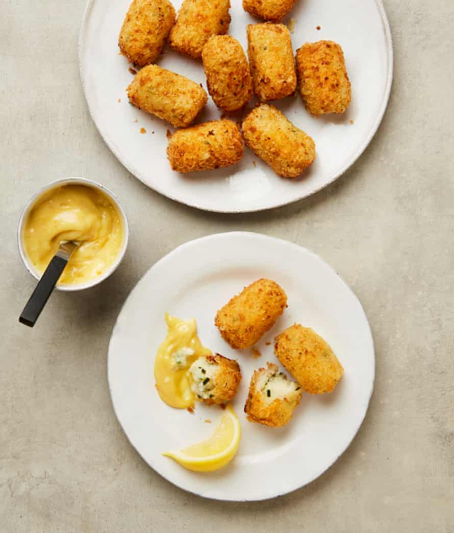 Yotam Ottolenghi's Goat's Cheese Croquettes with Marmalade Alioli.