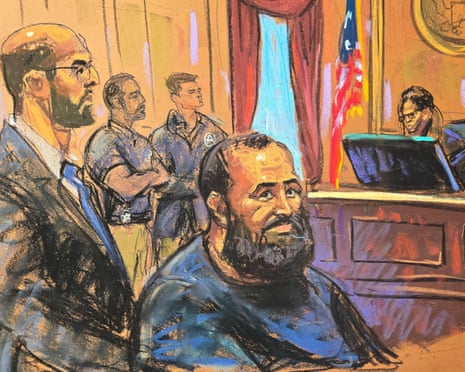 Mohammad Al-Saadi appears in federal court in Manhattan, New York, in this courtroom sketch.