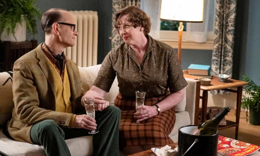David Hyde Pierce as Paul Child and Sarah Lancashire as Julia Child in Julia.