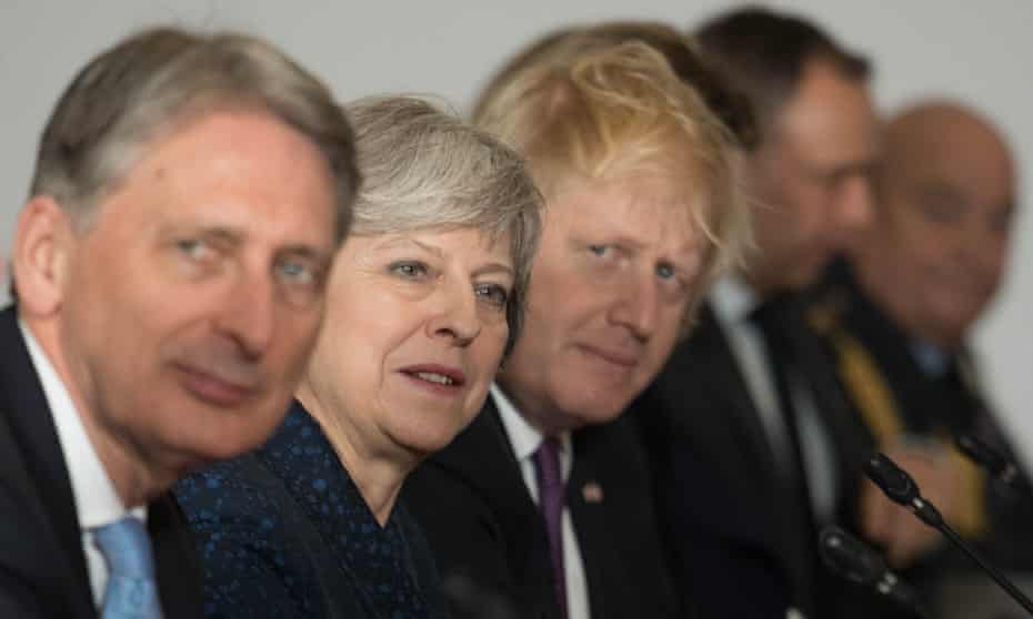 Philip Hammond, Theresa May and Boris Johnson.