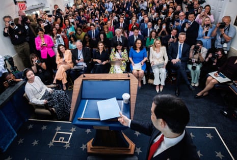 US secretary of state Marco Rubio briefs reporters on Iran war at White House