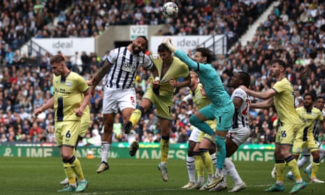 Kyle Bartley of West Bromwich Albion scores a goal to make it 2-0 against Preston North End.