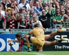 Leicester hit Northampton for six as league leaders crumble in fiery derby