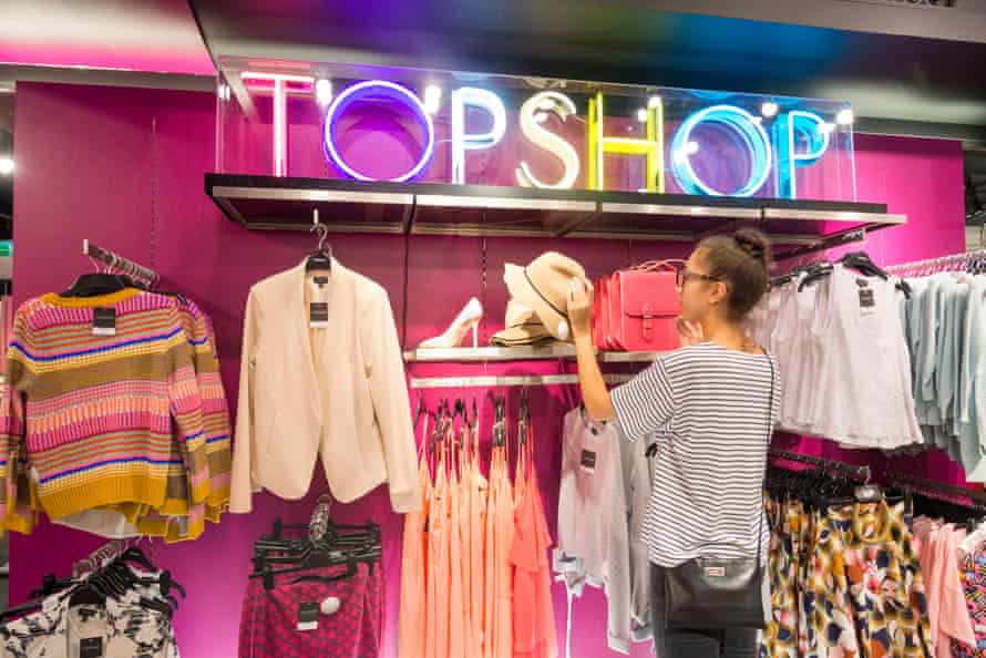 Shopping in Topshop, Oxford Street.