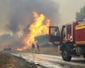 A forest fire in Aubais, southern France, 31 July, 2022.