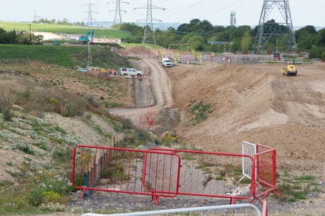Construction work on HS2 at Wendover, Buckinghamshire.