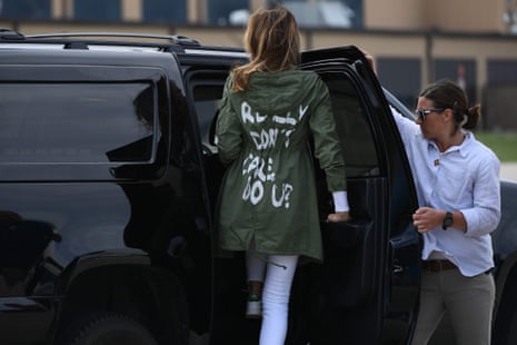 In 2018, Melania Trump wore a jacket emblazoned with the words