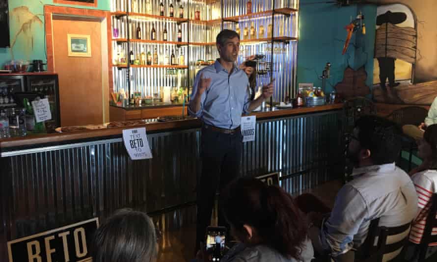 Beto O’Rourke speaks at the Cactus Cafe in Culberson county.