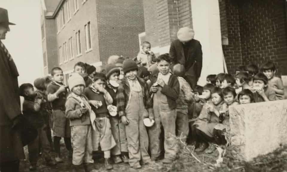 A handout photo made available by the National Centre for Truth and Reconciliation at the University of Manitoba reportedly shows children at the Kamloops Indian residential school in British Columbia in 1931.