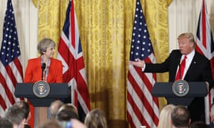Theresa May and Donald Trump at the White House in Washington