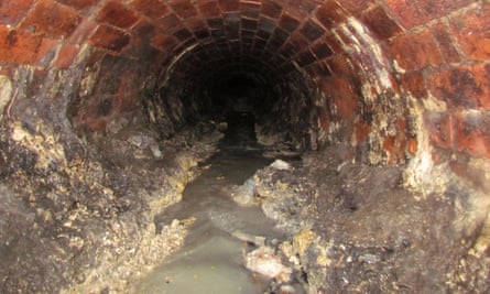 Fat collects in a London sewer.