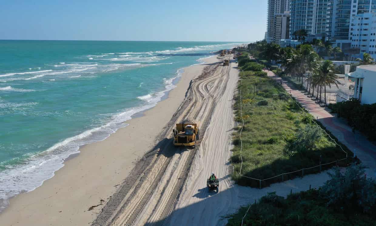  About 61,000 tons of sand is being dumped on Miami Beach