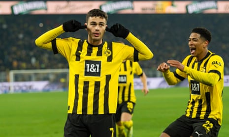 Gio Reyna celebrates referenced a recent off-field controversy after scoring a stunning goal for Borussia Dortmund