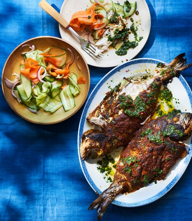 Masala bream, a beetroot and tahini dip, and coffee-marinated chops: Yotam Ottolenghi’s summer recipes | Food