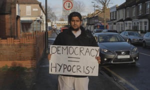 The radical extremist Abu Rumaysah as he appears in the Channel 4 documentary The Jihadis Next Door.