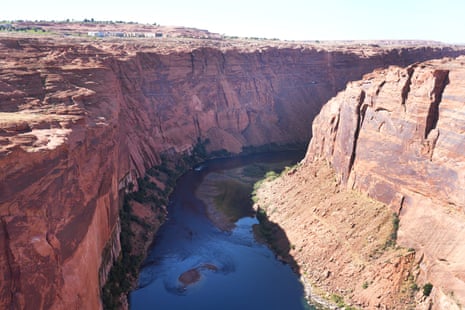 River in a canyon seen from above.