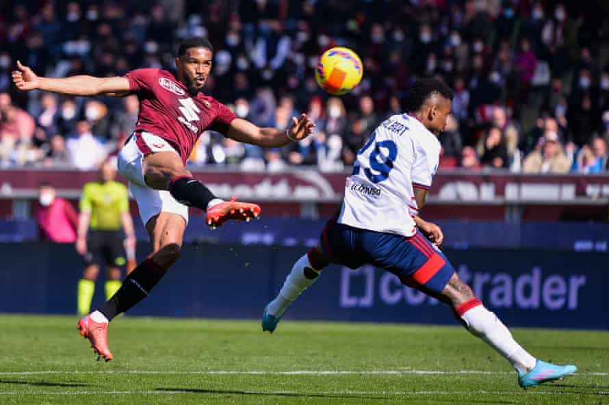 Bremer makes a clearance during a recent match against Cagliari.