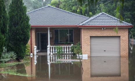 A house in Bligh Park in Sydney’s west is hit by flooding on Tuesday. 