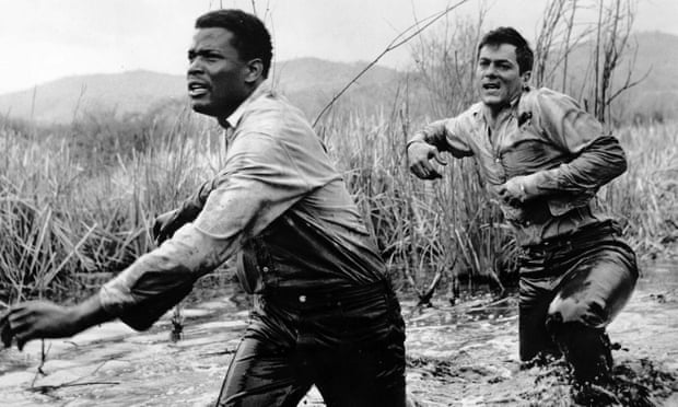 Sidney Poitier and Tony Curtis in The Defiant Ones, directed by Stanley Kramer.