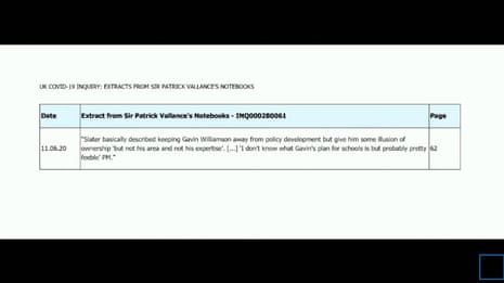 Extract from Vallance’s diary