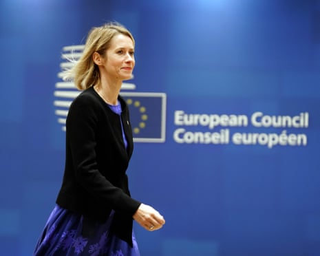 Kaja Kallas arrives at EU Leaders Summit on October 26, 2023 in Brussels, Belgium.