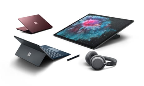 microsoft surface pro 6, surface laptop 2, surface studio 2 and surface headphones